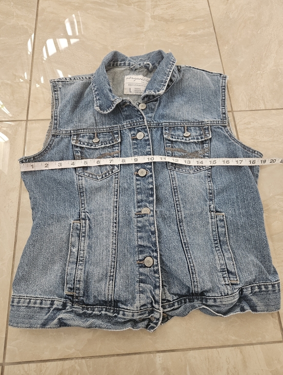 Aéropostale Distressed Blue Denim Vest - Picture 12 of 14